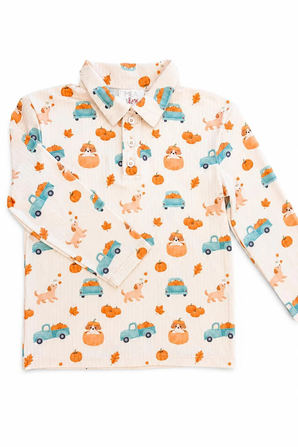 Pumpkin Spice Pups LS Polo