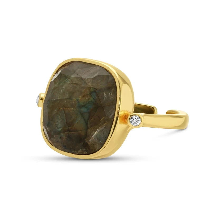 Geometric Solitaire Stone Ring