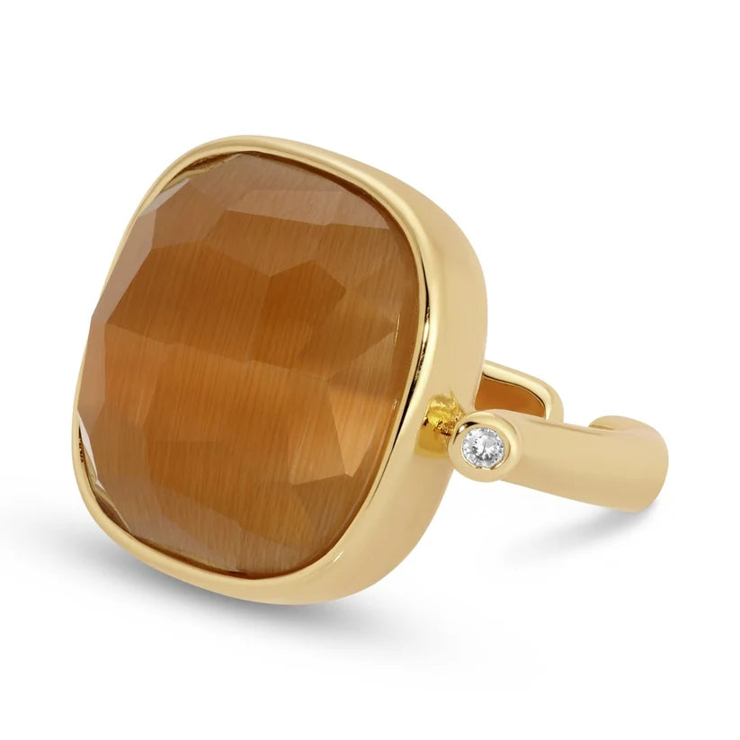 Geometric Solitaire Stone Ring