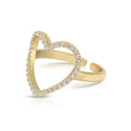 Pavé Heart Adjustable Ring