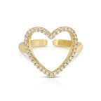 Pavé Heart Adjustable Ring