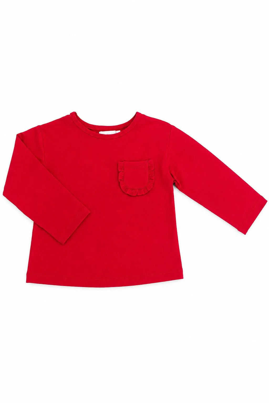 Red Ruffle Pocket Tee