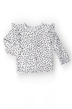 Scattered Dot L/S Ruffle Tee