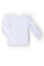 White L/S Ruffle Tee