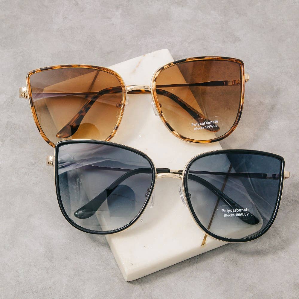 Cat Eye Double Bar Bridge Sunglasses