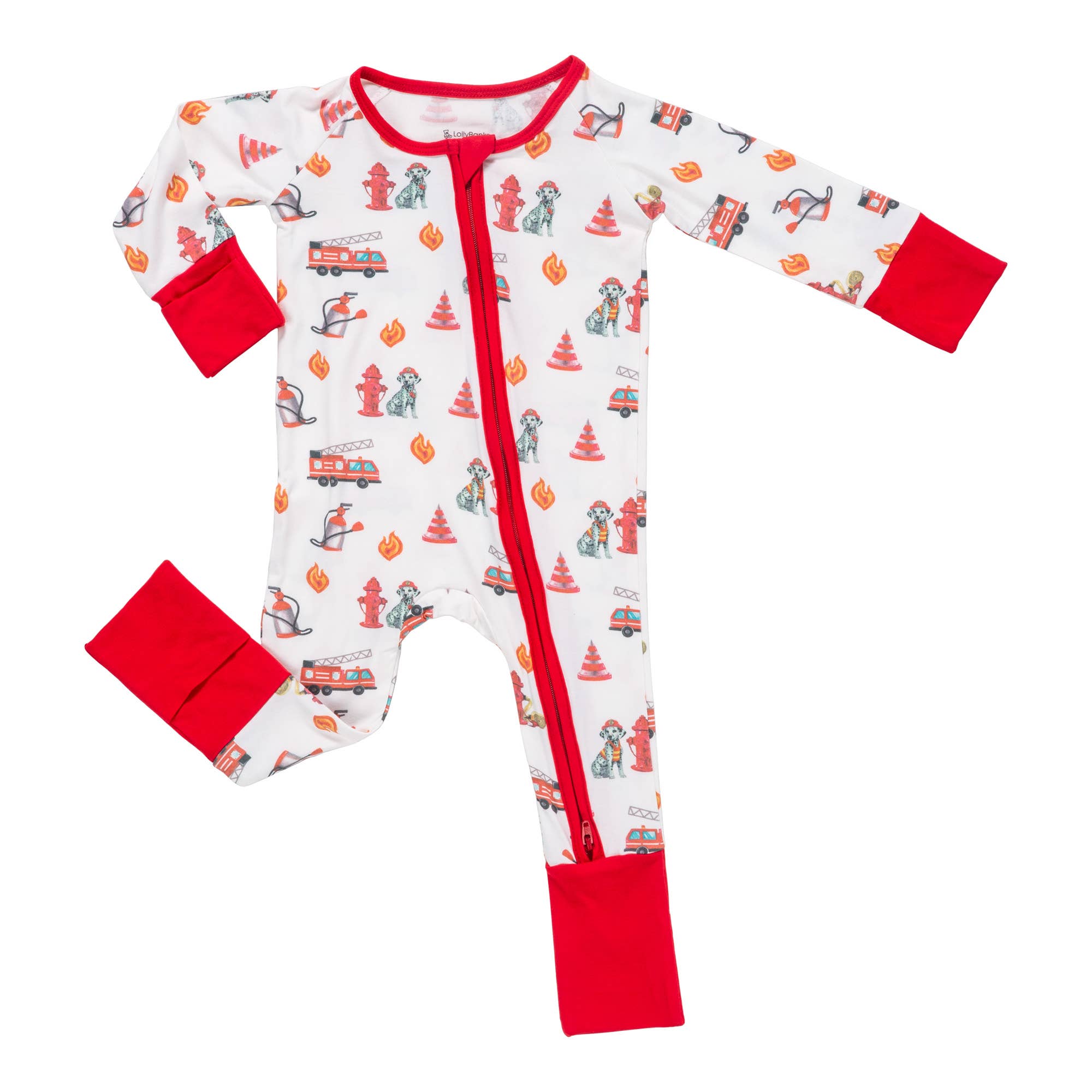 Bamboo Baby Convertible Zipper Pajama Firehouse Fido
