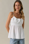 WHITE FLARE PEPLUM TOP