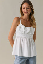 WHITE FLARE PEPLUM TOP