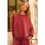 LACE PANEL SWEATSHIRT