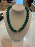 Teal beaded necklace
