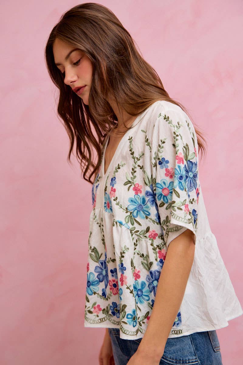 FLORAL BABY DOLL TOP