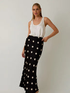 SATIN MIDI SKIRT