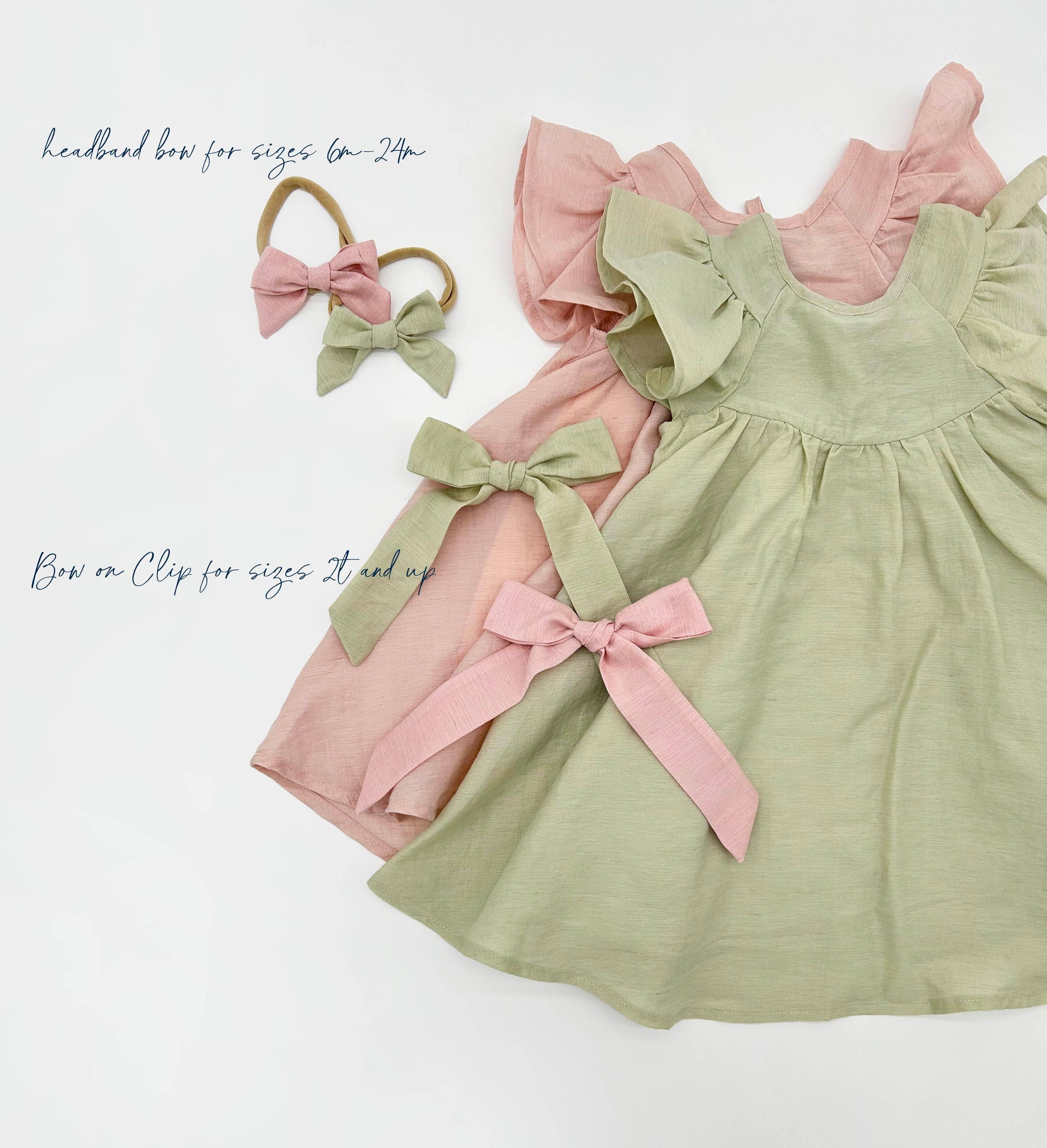 Fiona Dress with Bow-Pink