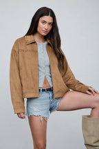 STUDDED SUEDE JACKET