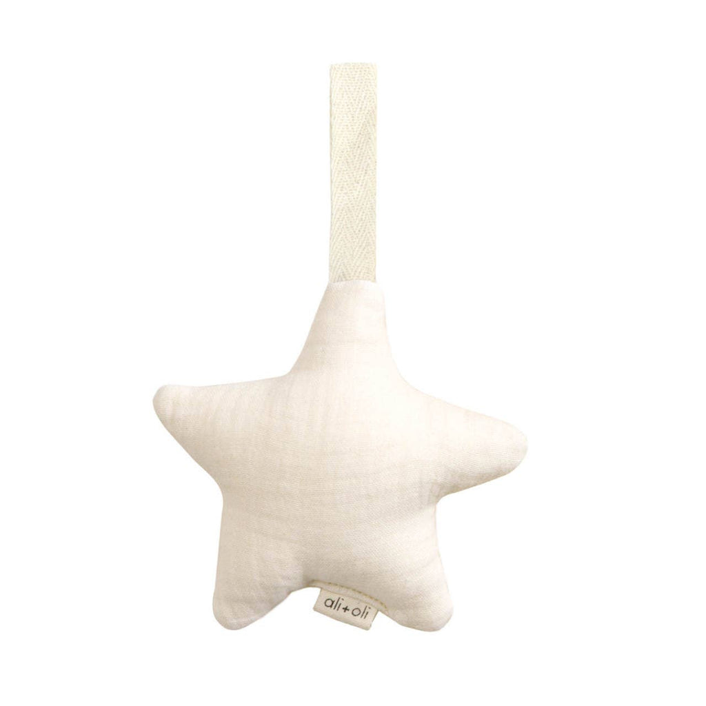 Star Pacifier Holder Soft Cuddly Binky Toy (Muslin Ivory)