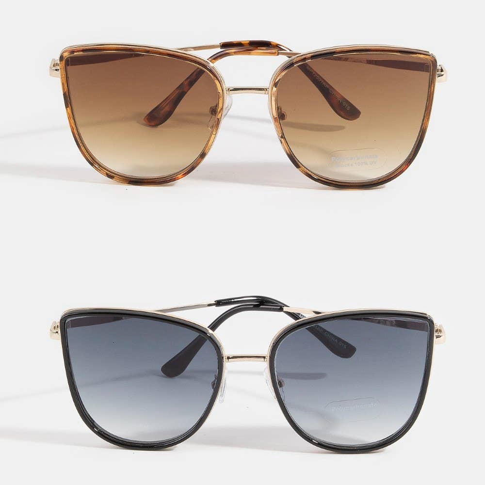 Cat Eye Double Bar Bridge Sunglasses