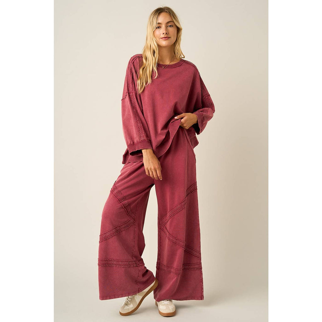 LACE TRIM WIDE LEG