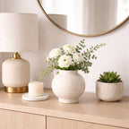 Ceramic Round Bulbous Handle Jug - White, 7 in.