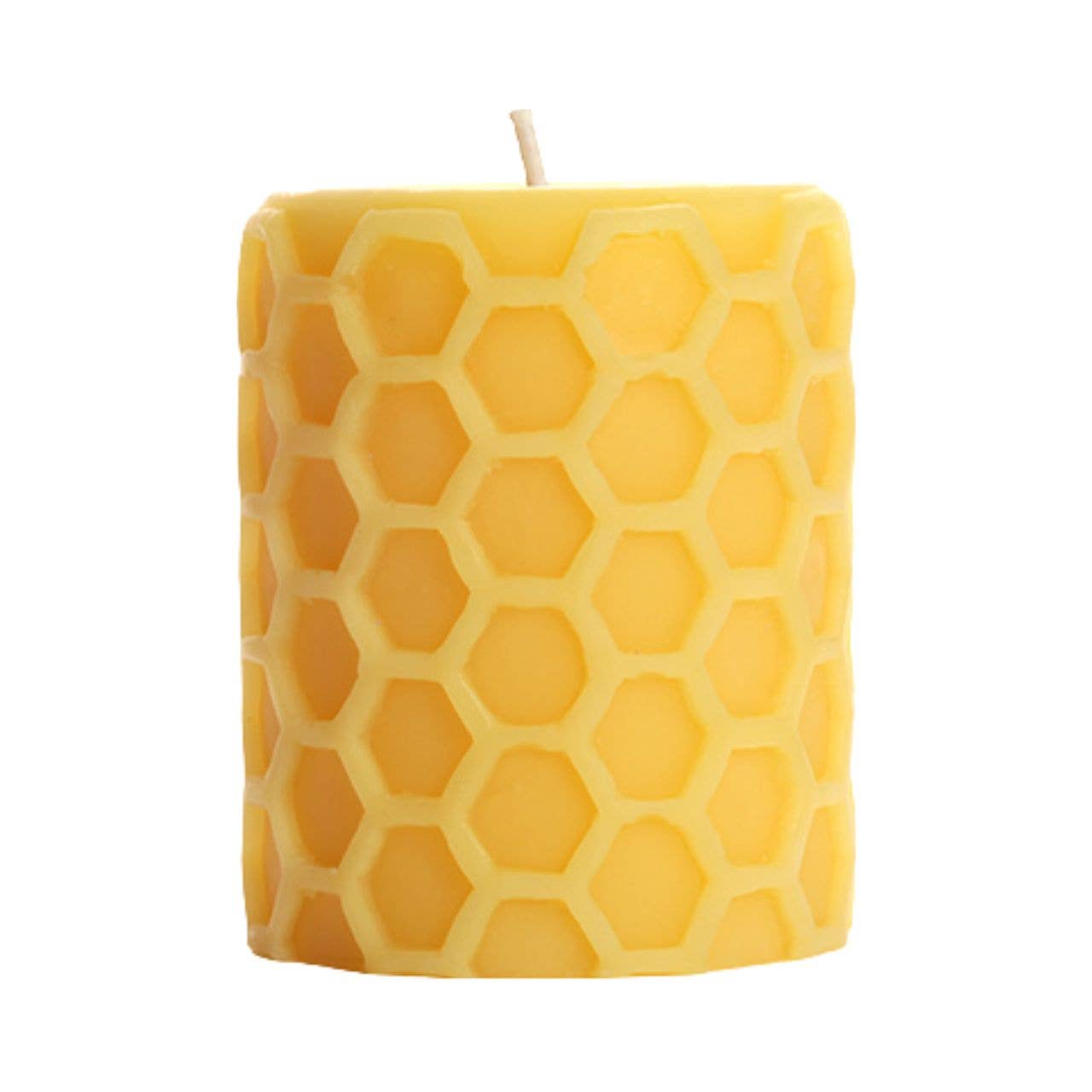 Pillar Candle – 100% Pure Beeswax – Honeycomb Design