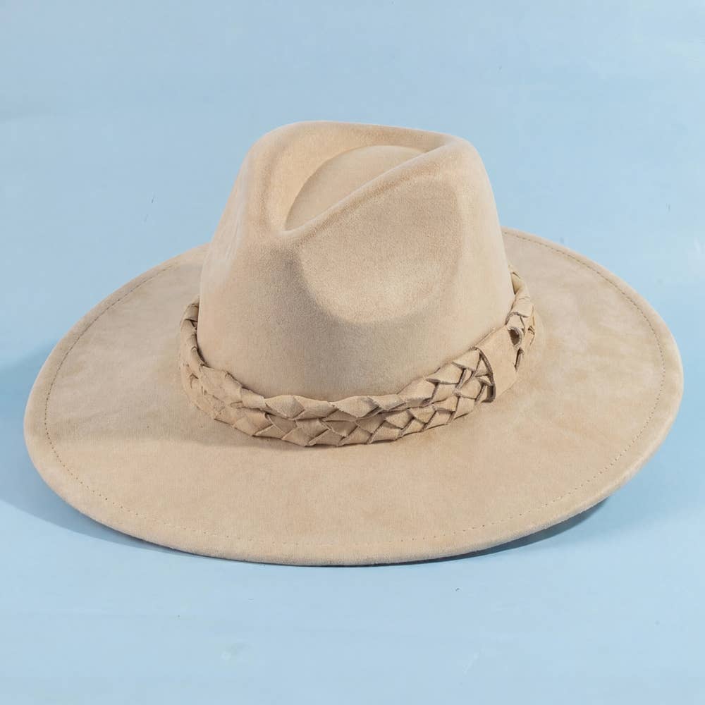 Felt Wide Brim Hat With Braided Band