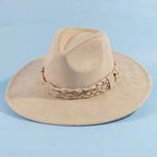 Felt Wide Brim Hat With Braided Band