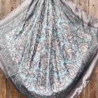 Grey & Turquoise Paisley Wild Rag