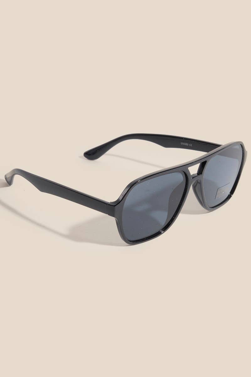 Modern Plastic Aviator Frame Sunglasses