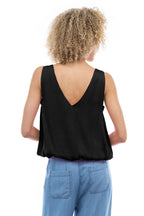 Sleeveless V-Neck Bubble Top