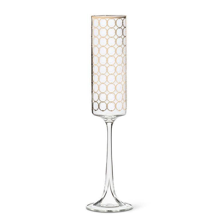 Slender Flute with Gold Rings-9.5"H(6oz)