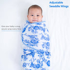 Cotton Velcro Newborn Swaddle Sack Peony For Your Thoughts