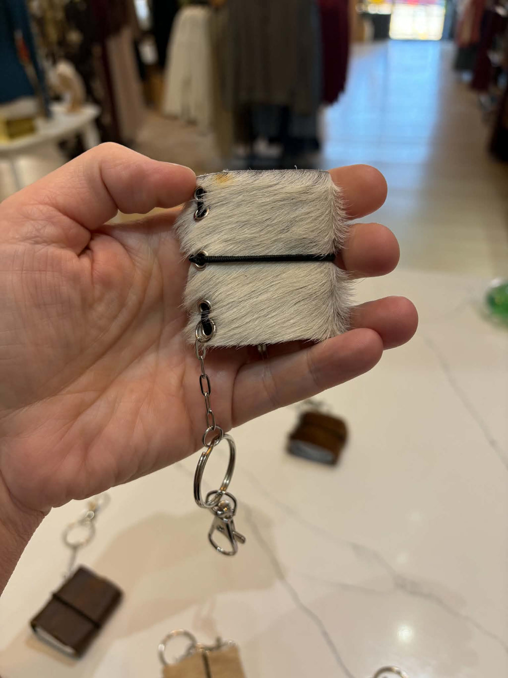 Mini Leather Keychain Journal