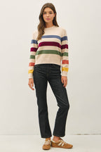 STRIPED CROP SWEATER