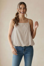 Cami Top With Bubble Hem