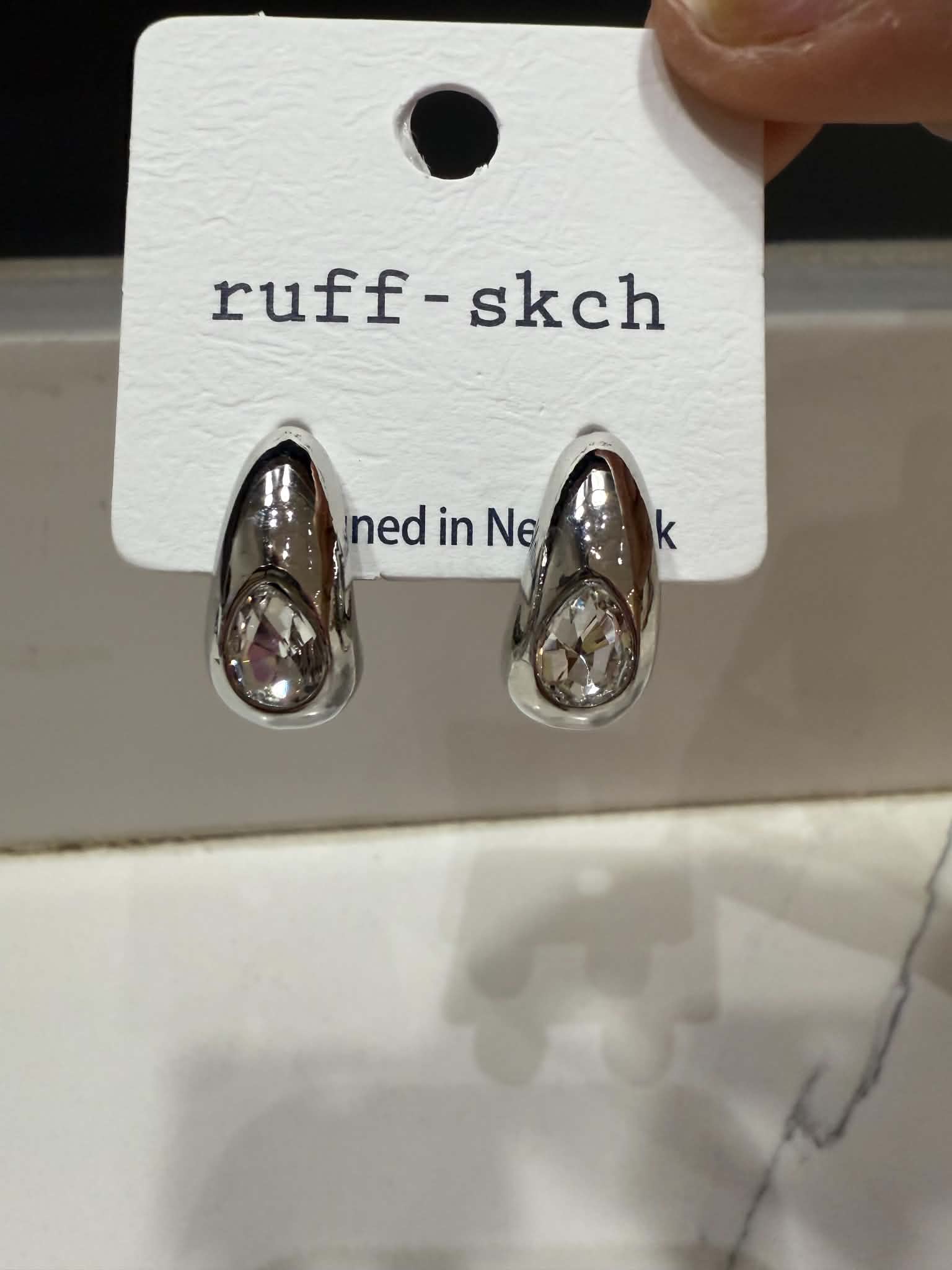 Silver Diamond Earring
