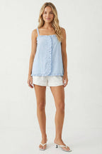 Ruffle Detail Shirt Tank Top