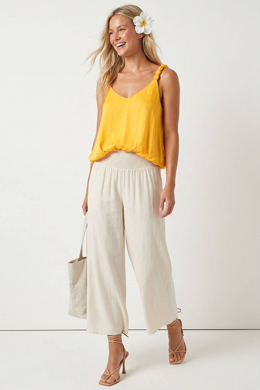 Billowy Strap Accent Tank Top