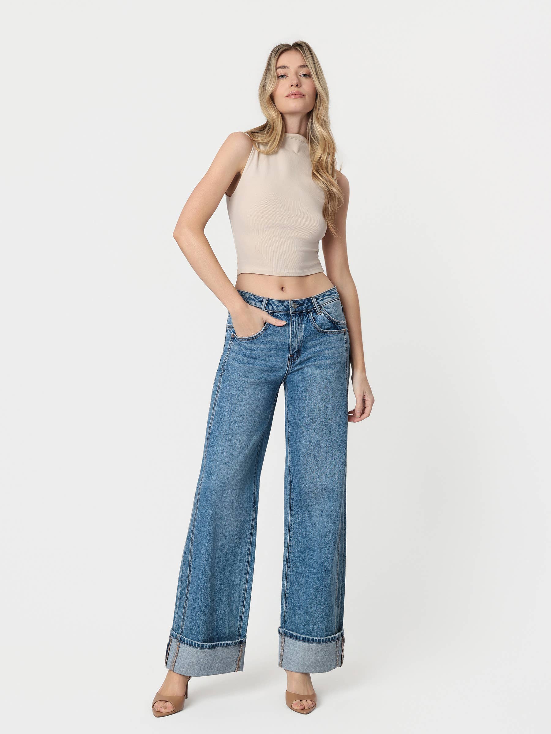 HR CUFFED BAGGY JEANS