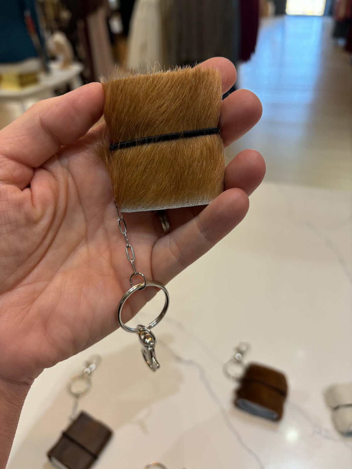 Mini Leather Keychain Journal
