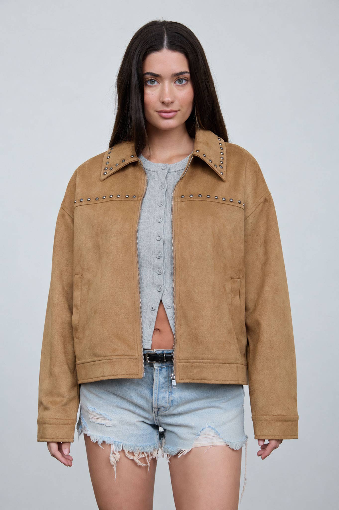 STUDDED SUEDE JACKET