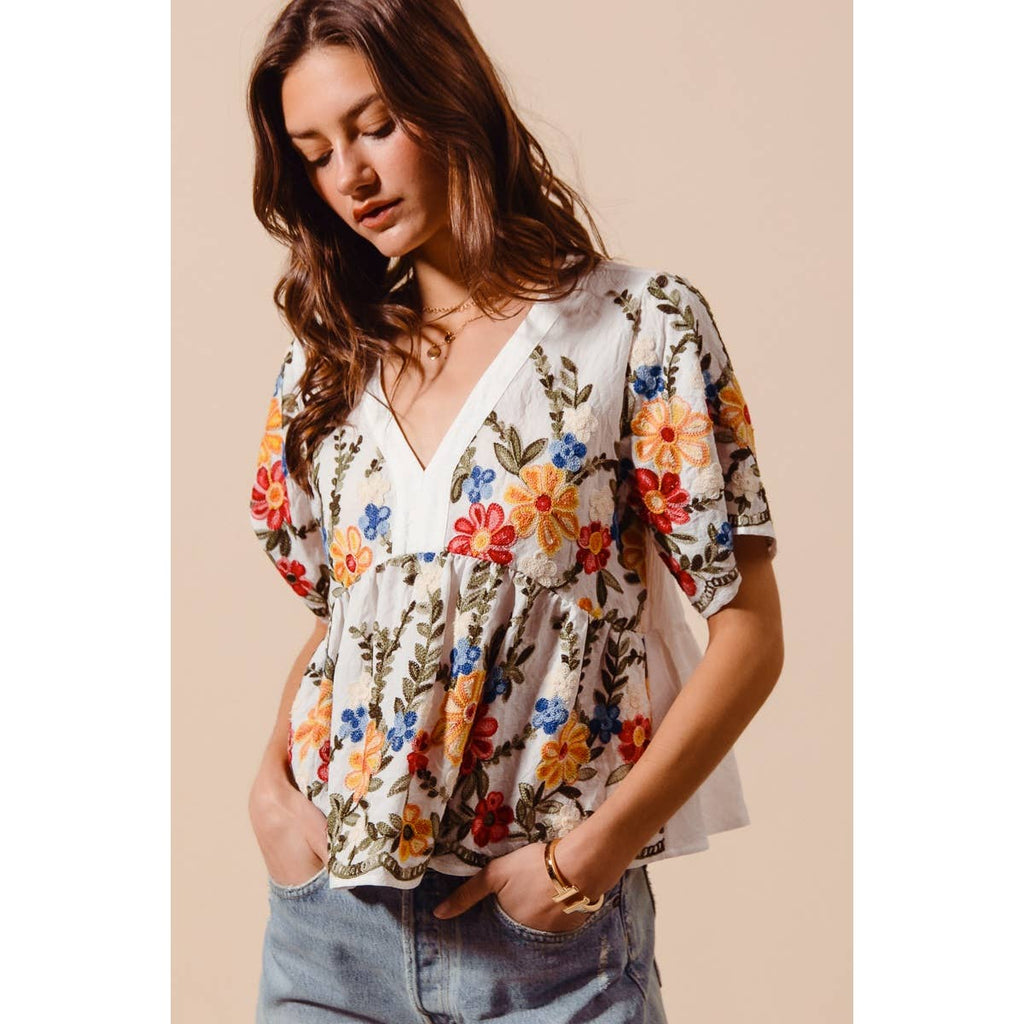 FLORAL BABY DOLL TOP