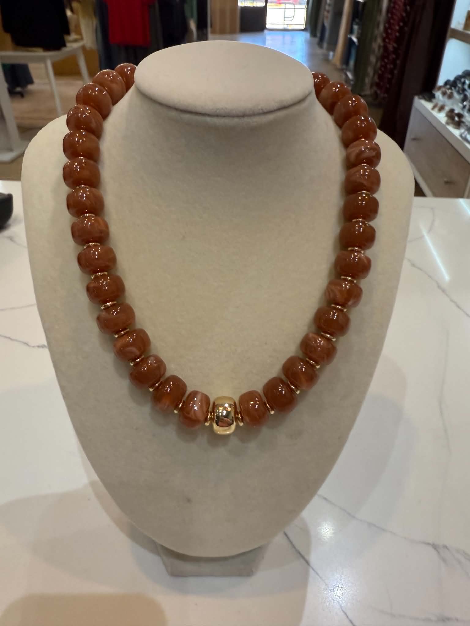 Rust Beaded Necklace