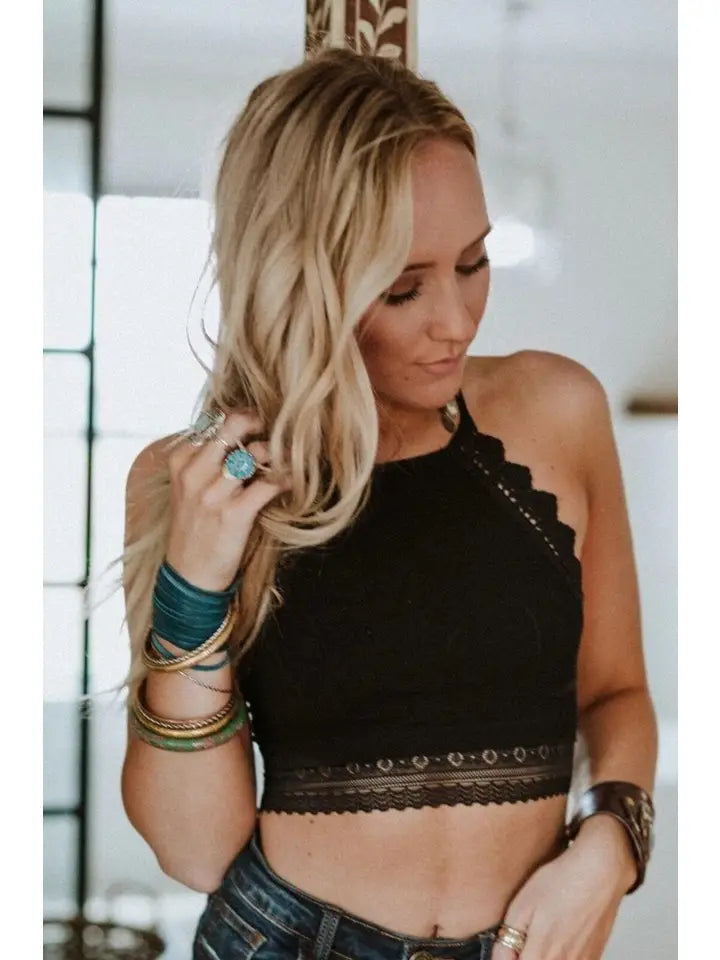 Light Of The Moon Crochet Trim Bralette