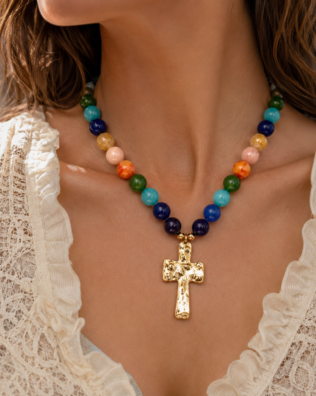 Cross Beaded Necklace