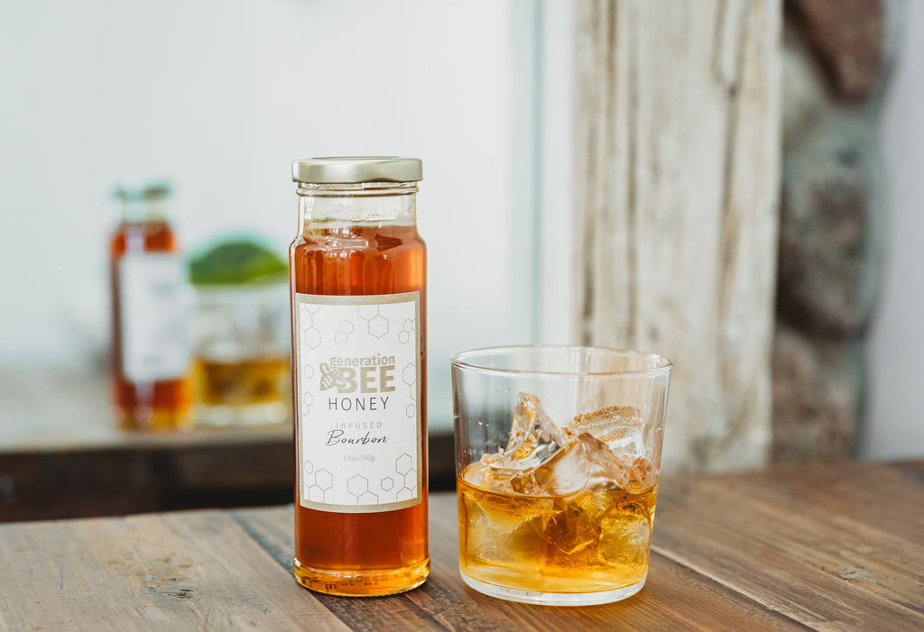 All-Natural Flavor Infused Honey - Bourbon - 12 oz Glass Jar