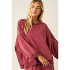 LACE PANEL SWEATSHIRT