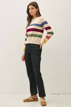 STRIPED CROP SWEATER