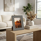 Photo Frame - Black Resin Modern Dimensional Lines, 4x6 in.