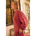 LACE PANEL SWEATSHIRT