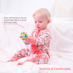 Bamboo Baby Convertible Ruffle Zipper Pajama Peony Floral