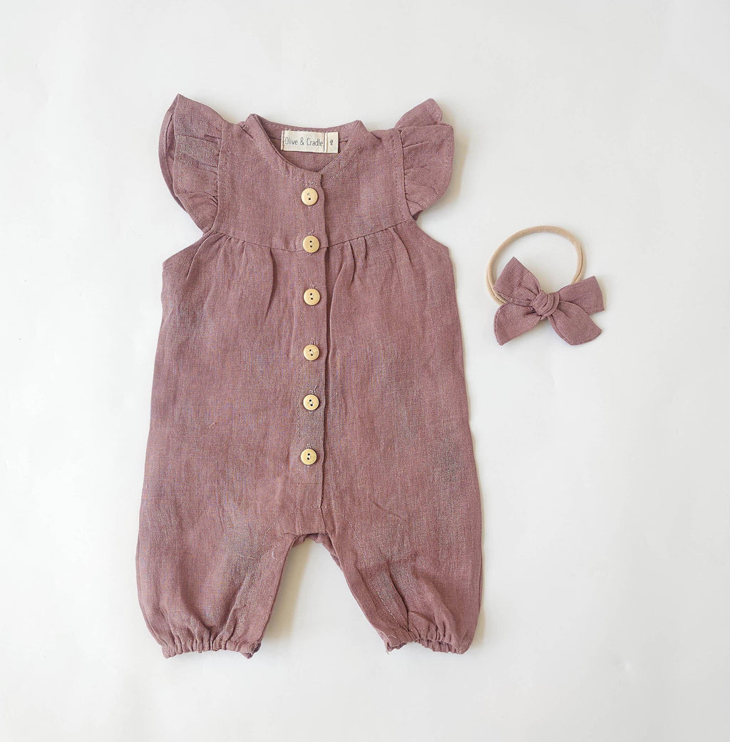 Jennifer Linen Jumper + Bow-Plum